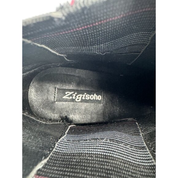 Zigi Soho Womens Heeled Y2K Ankle Boots Black Plaid Elastic Panel Pull On 7.5 - Picture 3 of 10